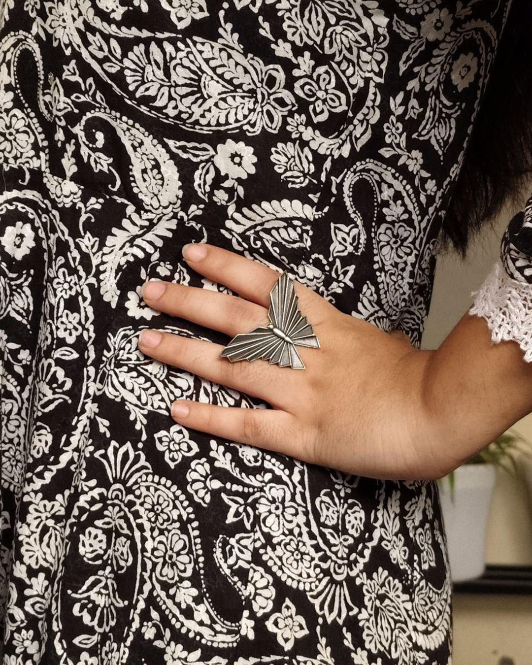 Trendy Butterfly Adjustable Ring | Silver Finish Oxidized Stylish Amazing Jewelry for Girls