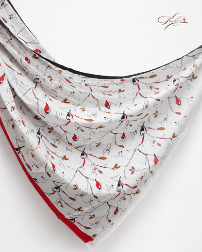 Off-White Cotton Mul Mul Saree With Blouse
