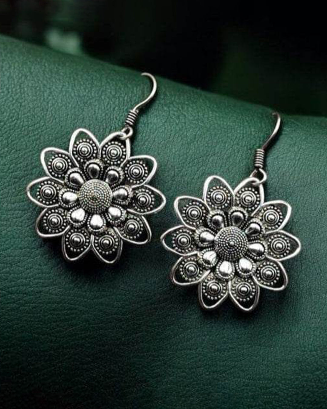 Oxidised Daily Wear Earrings | Affordable German Silver Hook Style Jewelry For Girls