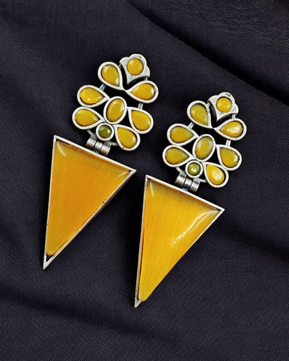 Designer Monalisa Silver Replica Dangler Earrings | Best Party-wear Jewelry