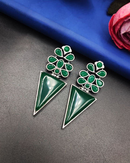 Designer Monalisa Silver Replica Dangler Earrings | Best Party-wear Jewelry