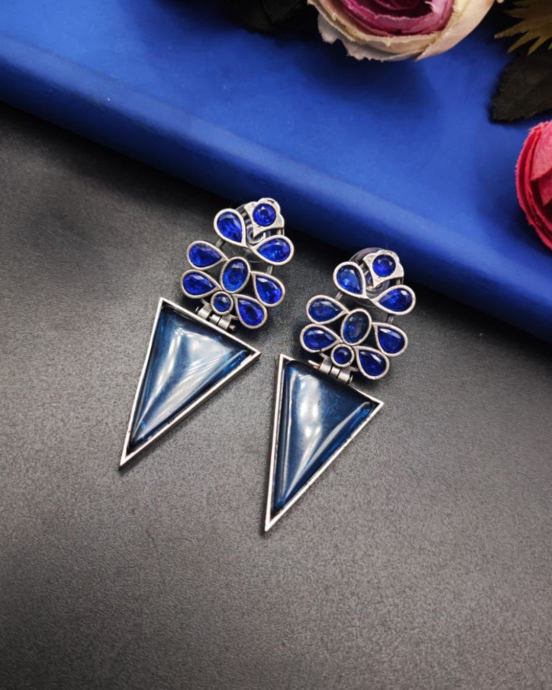 Designer Monalisa Silver Replica Dangler Earrings | Best Party-wear Jewelry