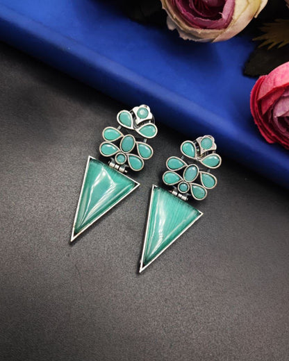 Designer Monalisa Silver Replica Dangler Earrings | Best Party-wear Jewelry