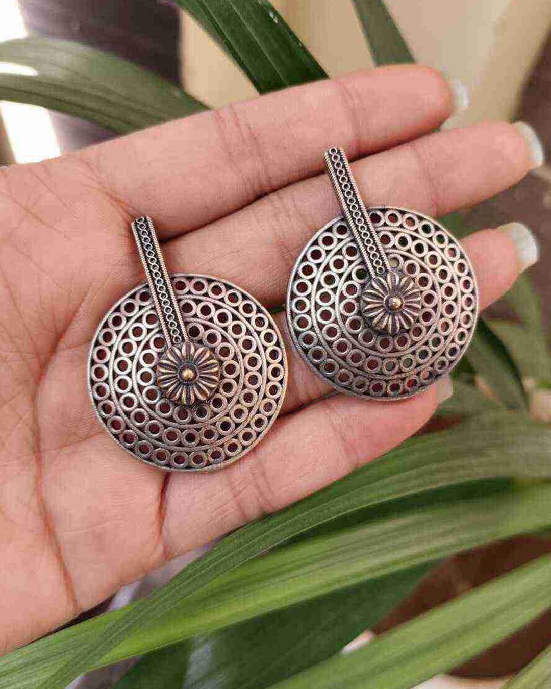 Elegant Traditional Round Stud Earrings with Graceful Heritage Design Touch