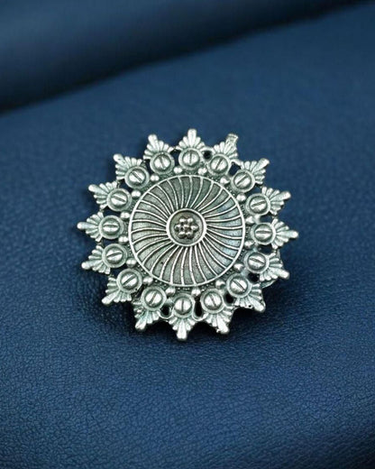 Handcrafted Oxidized Hair Pin | Unique Ethnic Silver Replica Jewelry Design