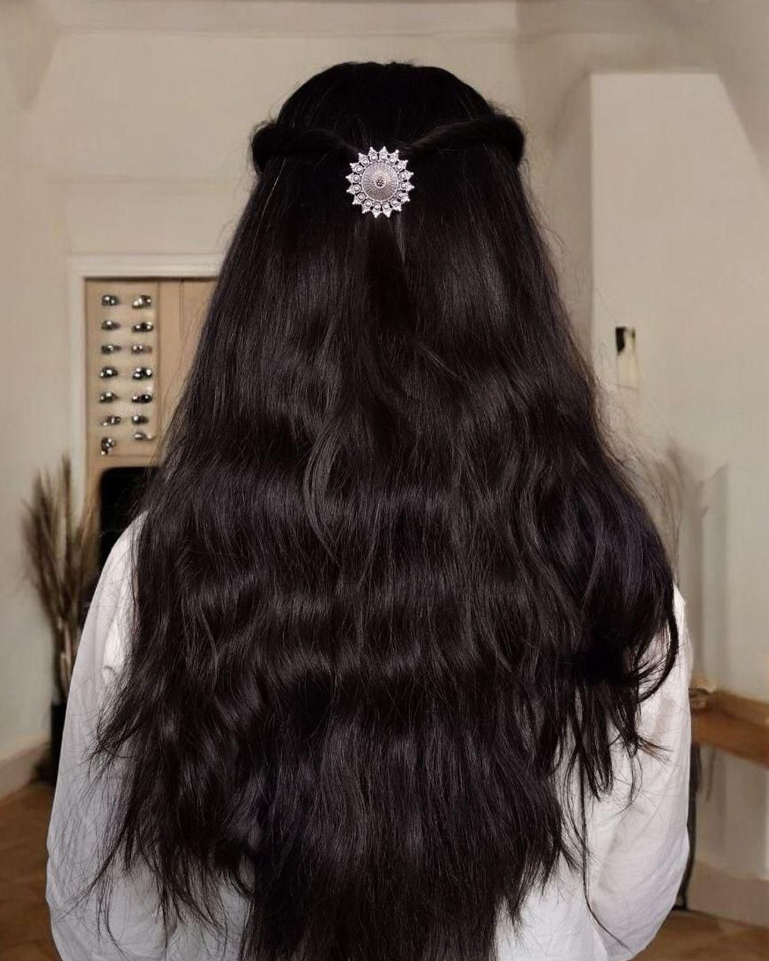 Handcrafted Oxidized Hair Pin | Unique Ethnic Silver Replica Jewelry Design