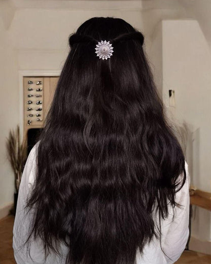 Handcrafted Oxidized Hair Pin | Unique Ethnic Silver Replica Jewelry Design