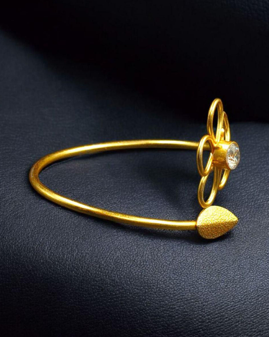 Premium Gold Plated Flower Design Bracelet | Unique Party Wear Jewelry for Girls