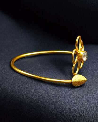 Premium Gold Plated Flower Design Bracelet | Unique Party Wear Jewelry for Girls