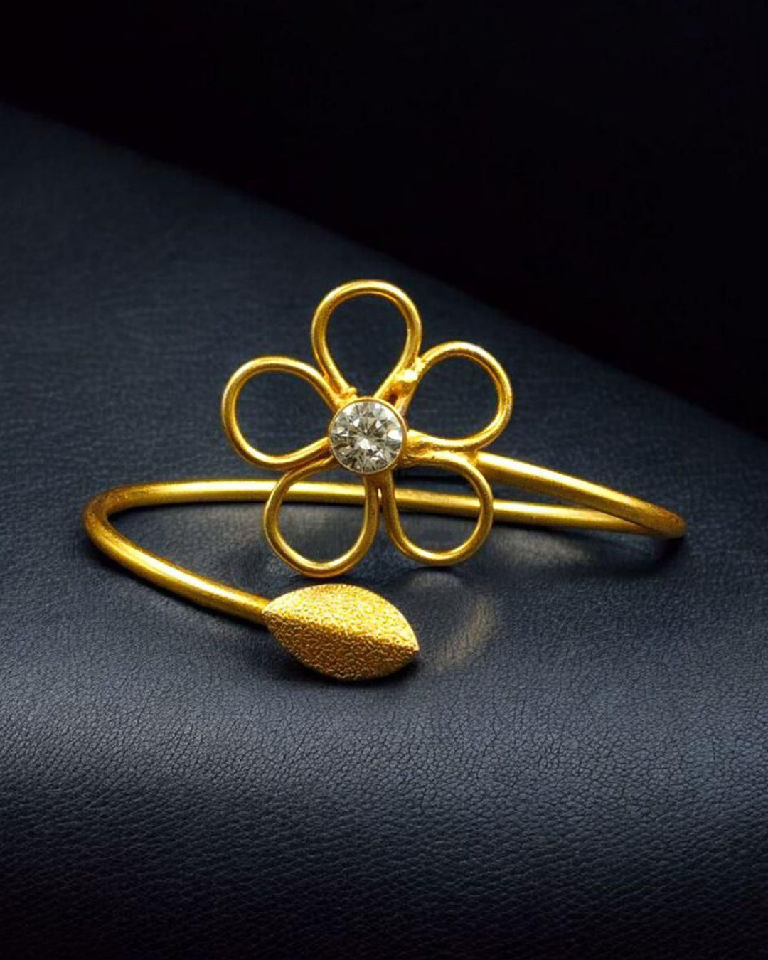 Premium Gold Plated Flower Design Bracelet | Unique Party Wear Jewelry for Girls