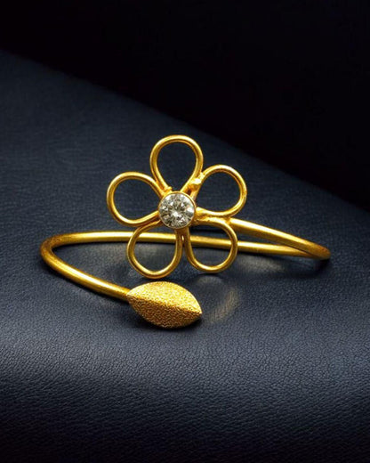 Premium Gold Plated Flower Design Bracelet | Unique Party Wear Jewelry for Girls
