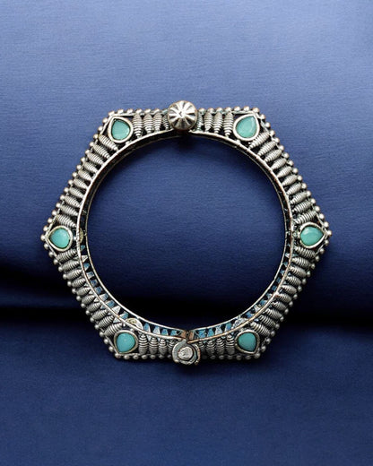 Perfectly Crafted Brass Stone Kada Bracelet - Best Elegant and Openable Design