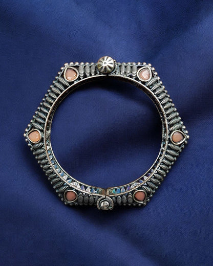 Perfectly Crafted Brass Stone Kada Bracelet - Best Elegant and Openable Design
