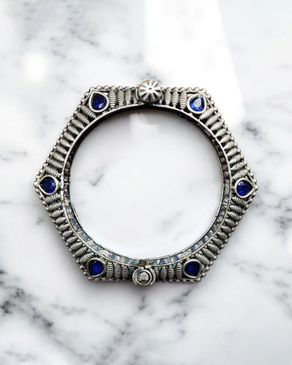 Perfectly Crafted Brass Stone Kada Bracelet - Best Elegant and Openable Design