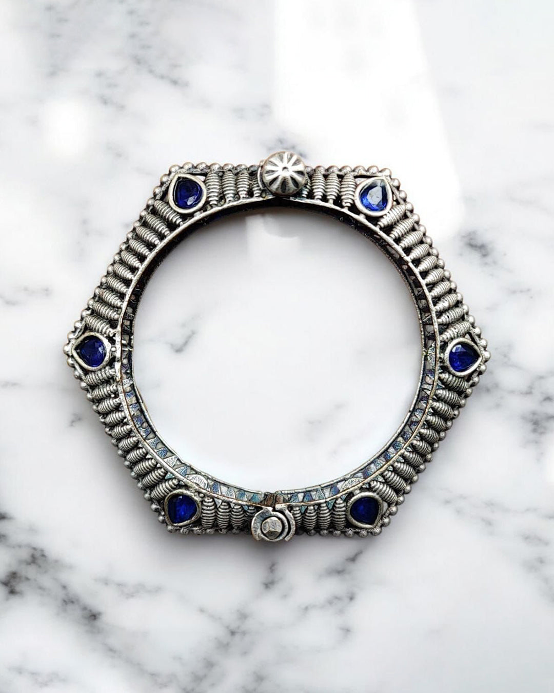Perfectly Crafted Brass Stone Kada Bracelet - Best Elegant and Openable Design