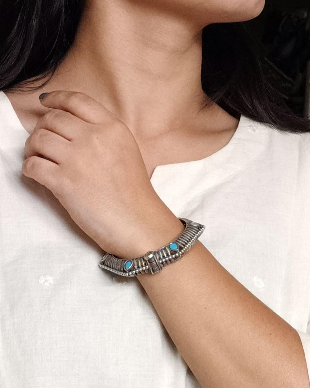 Perfectly Crafted Brass Stone Kada Bracelet - Best Elegant and Openable Design