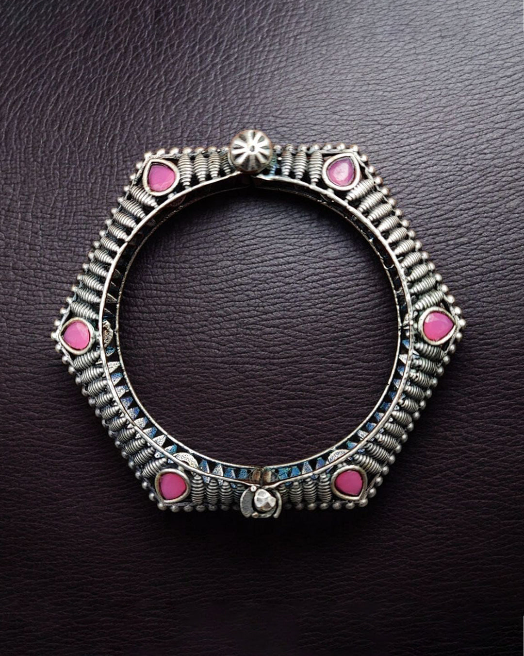 Perfectly Crafted Brass Stone Kada Bracelet - Best Elegant and Openable Design