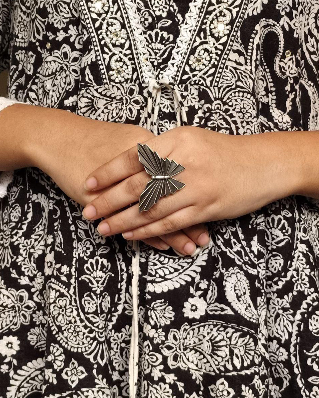 Trendy Butterfly Adjustable Ring | Silver Finish Oxidized Stylish Amazing Jewelry for Girls