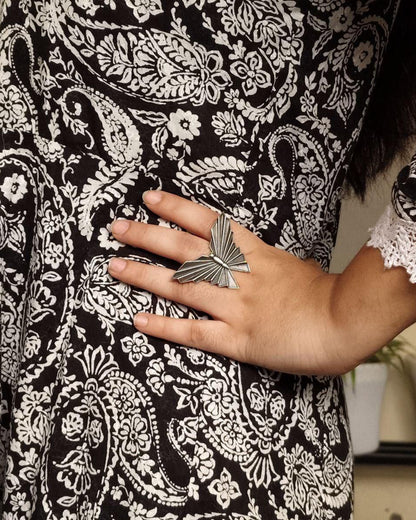Trendy Butterfly Adjustable Ring | Silver Finish Oxidized Stylish Amazing Jewelry for Girls