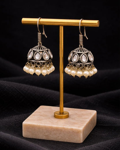 Unique Jhumki Earring Jewelry for Light Weight Party Look